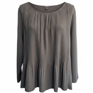 Ann Taylor Black Pleated Top